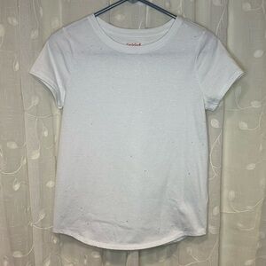 🥳🥳 4 for $20 Sale!! 🥳🥳 Cat & Jack White Glitter Tee, Size XL (14/16)